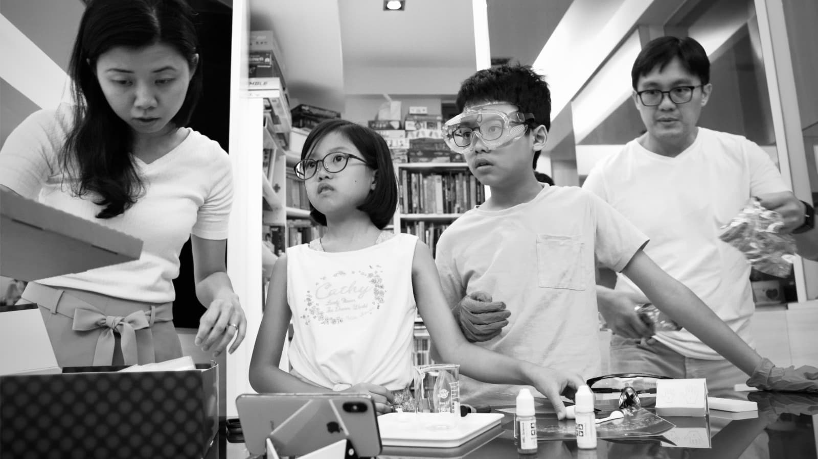 AGS students doing experiments